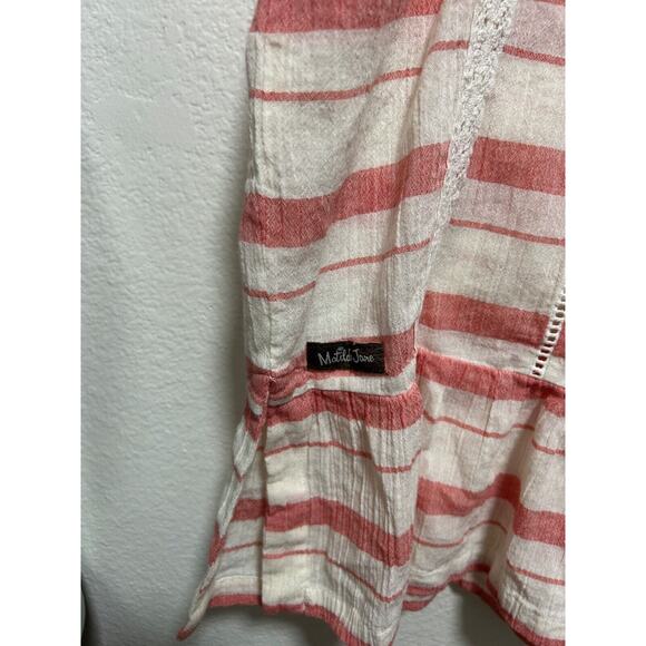 Women’s Matilda Jane White And Red Striped Beach Cover-Up Size Large - Picture 6 of 7